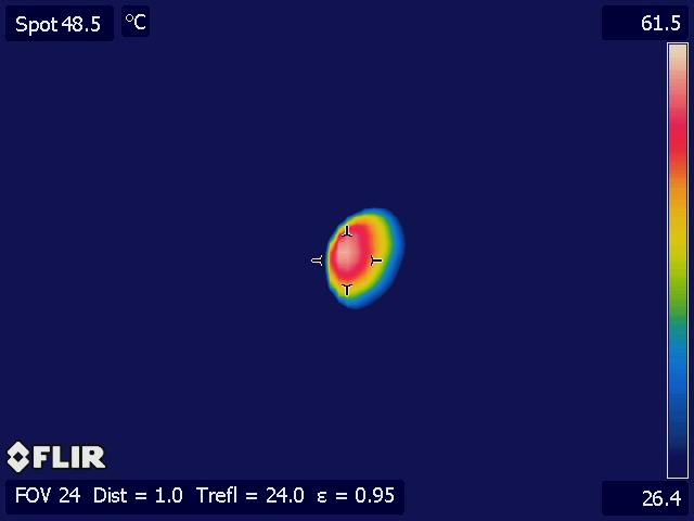 Smoothed out, zoomed in thermogram of moon