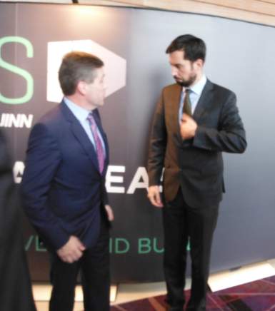 Representative of Quinn building products with Eoghan Murphy TD