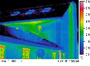 infrared image of exfiltration from roof